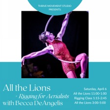 Lyra- Rolls, Drops and Releases workshop. Beg-Adv w Becca DeAngelis 4/6 3:30-5:30pm